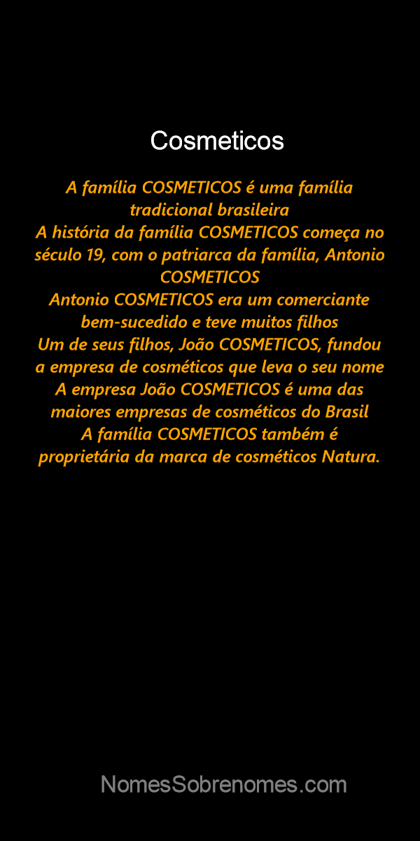 Qual a história e origem do sobrenome e família 