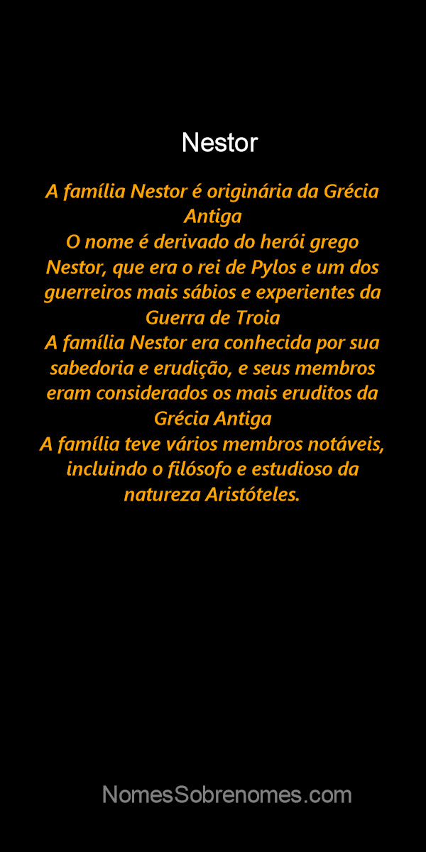 Nestor  Dicionário Infopédia de Nomes Próprios (Antroponímia)