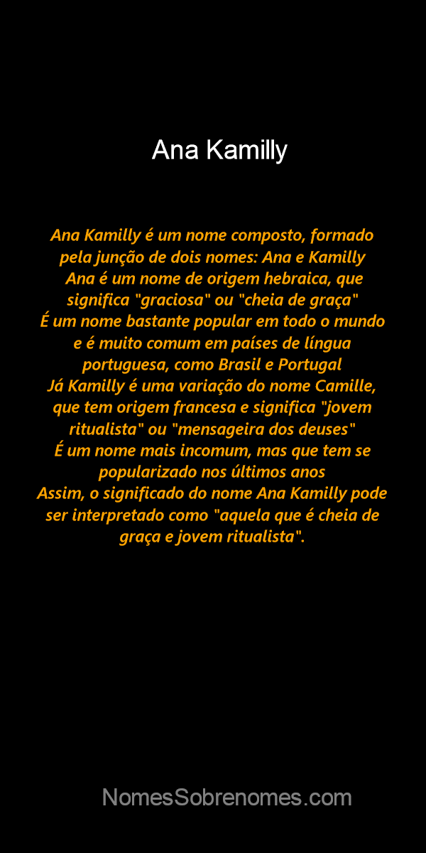 👪 → Qual o significado do nome Kamilli?