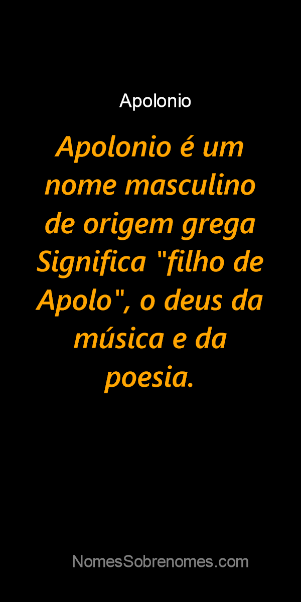 Significado do nome Apolônio - Dicionário de Nomes Próprios