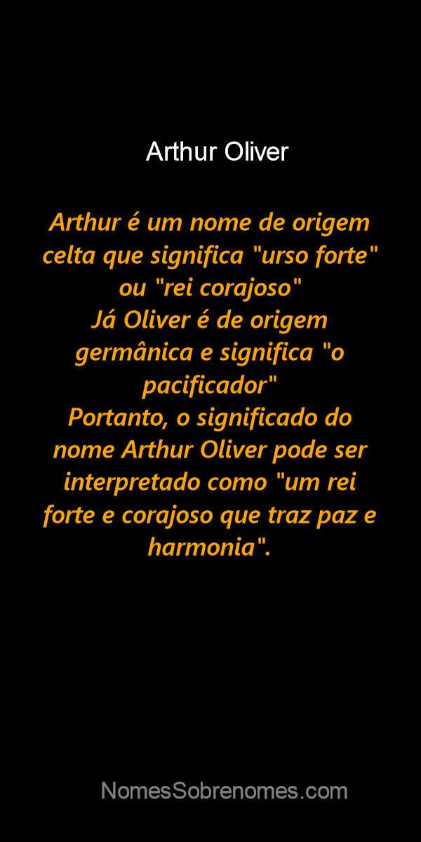 Significado do nome OLIVER - DICIONÁRIO DOS NOMES