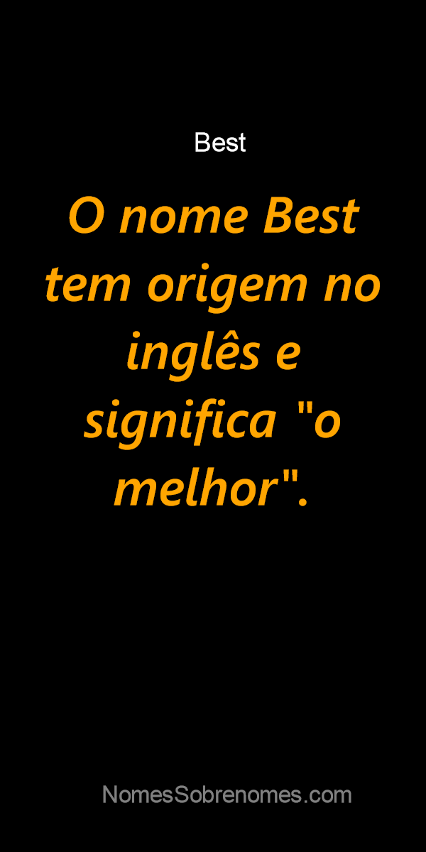 o que significa best