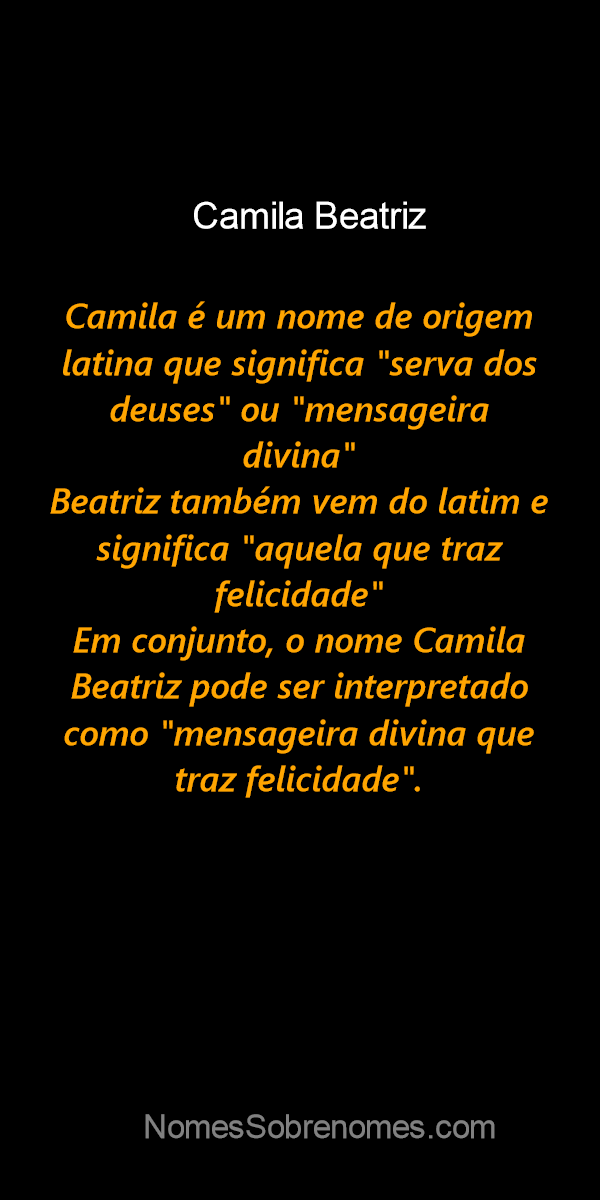 10 ideias de Significado do nome Camila❤️  significados dos nomes, nomes,  significados de nomes