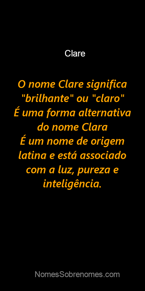 Significado do nome Claire  Origem, Numerologia, Nomes que combinam