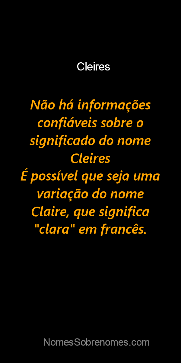 Significado do nome Claire