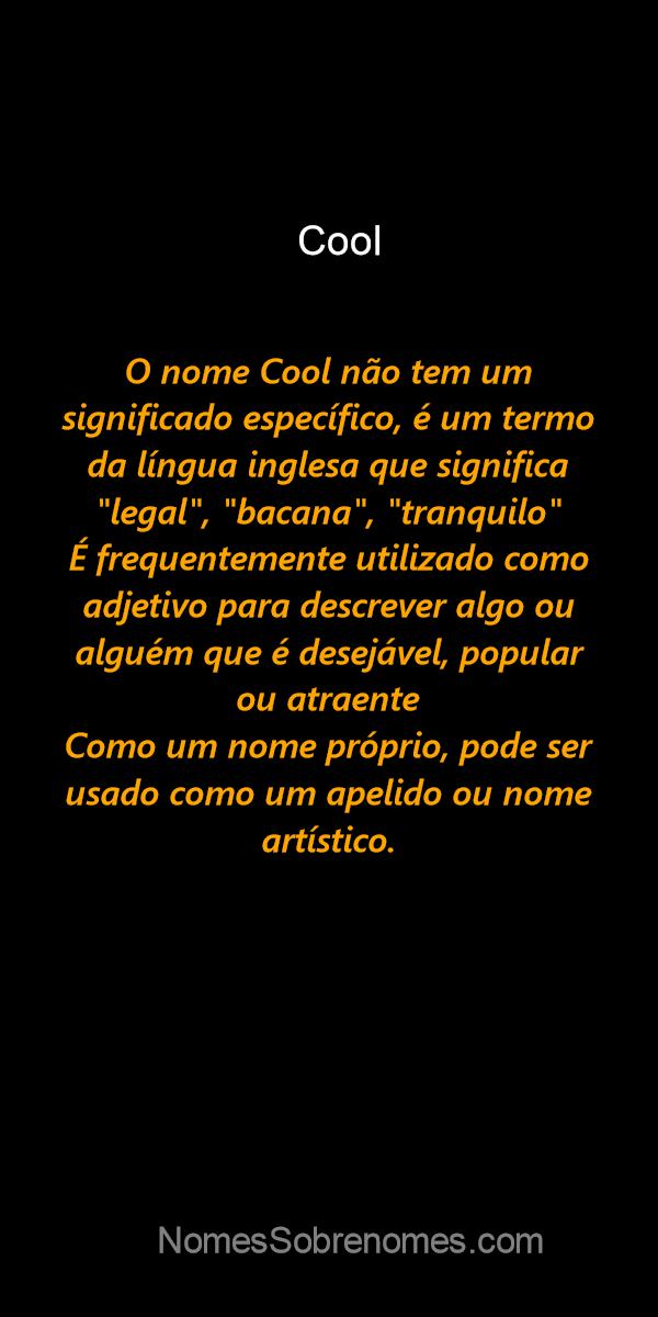 O que significa COOL?