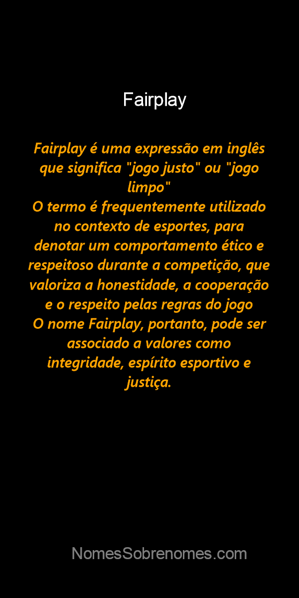 Como Dizer Jogo Limpo Em Inglês?