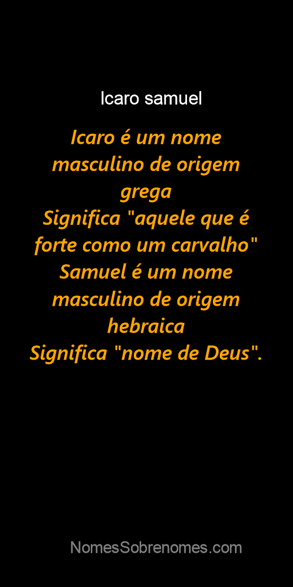 Significado do nome Ícaro - Dicionário de Nomes Próprios