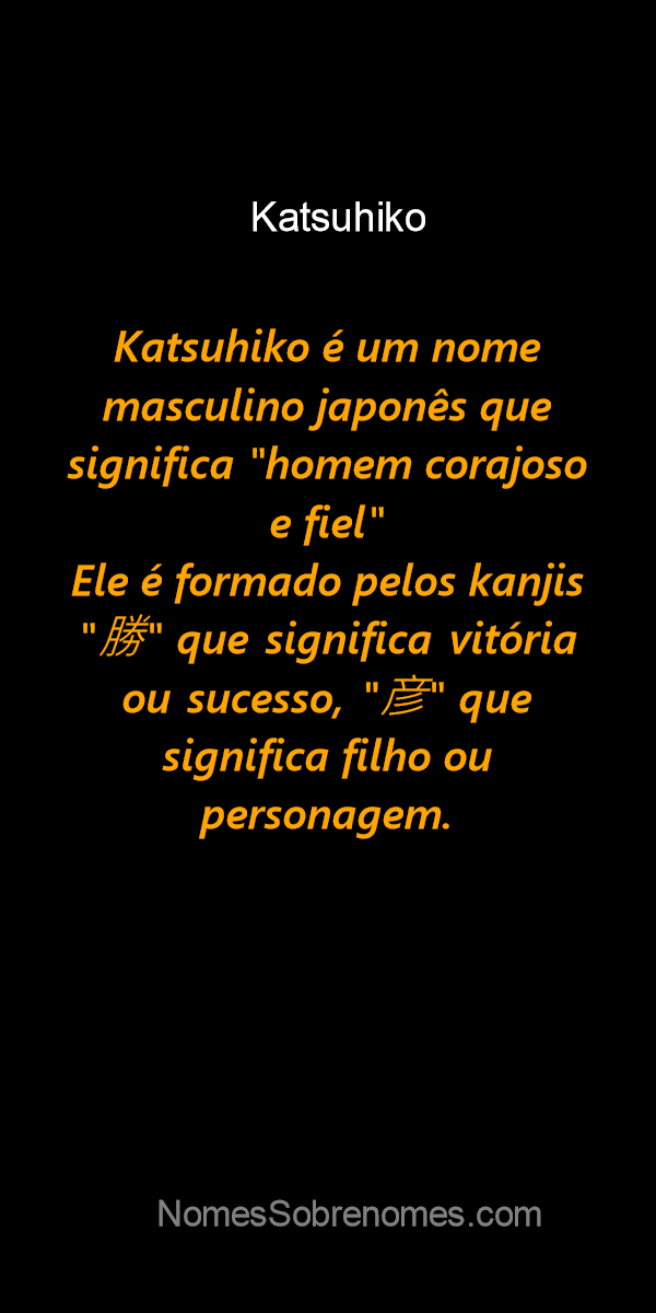 Significado do Nome Katsuo - Significado dos Nomes