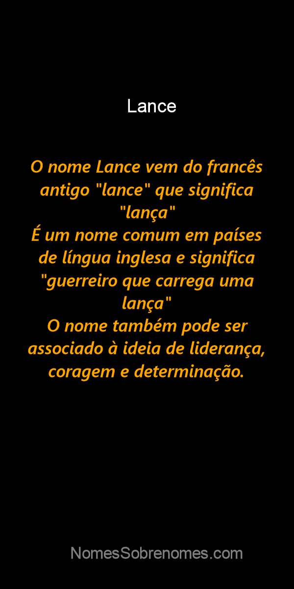 Significado de Lance