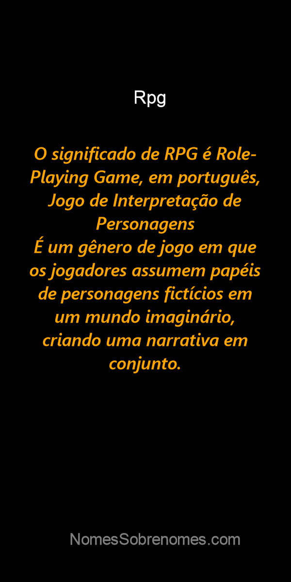 👪 → Qual o significado do nome RPG?