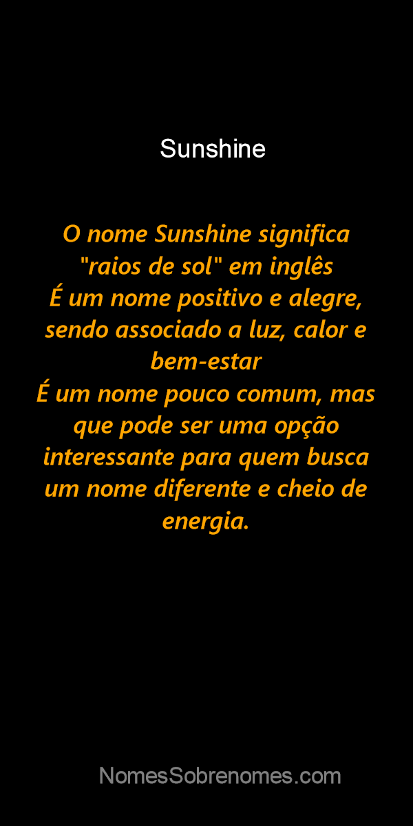 Significado de Sunshine - Pesquisa Google