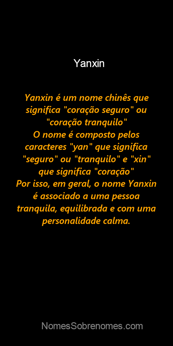 Significado do nome Yan - Dicionário de Nomes Próprios