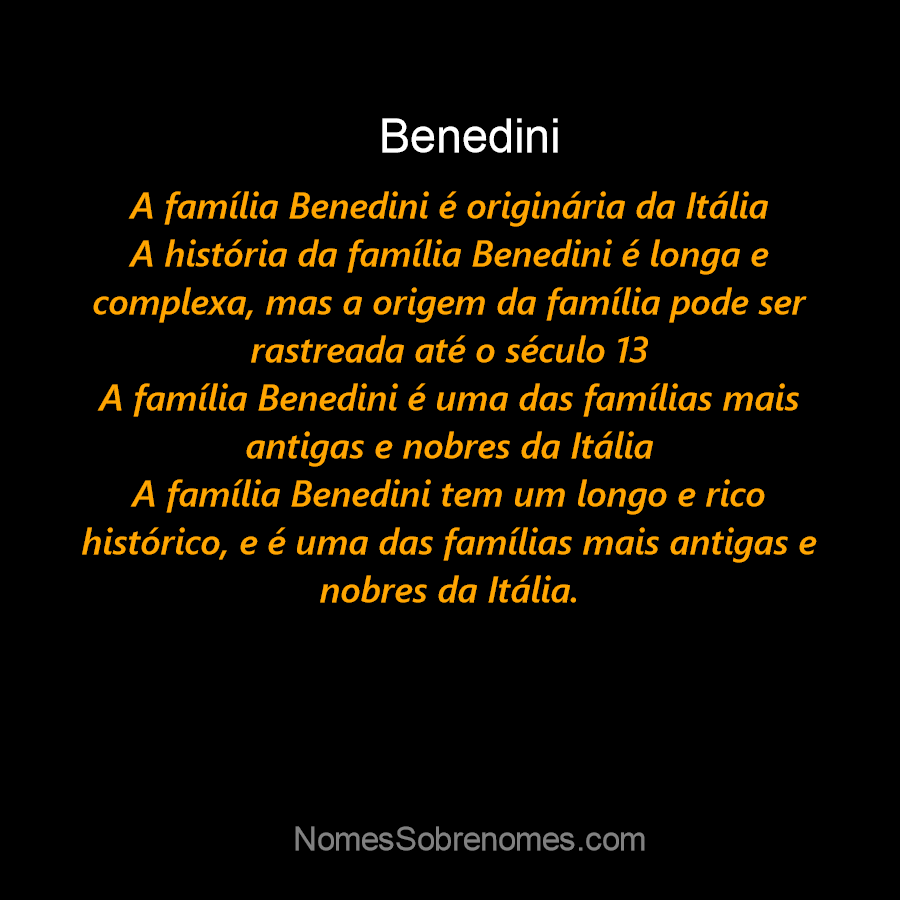 Sobrenome BENONI: origem e significado - Geneanet