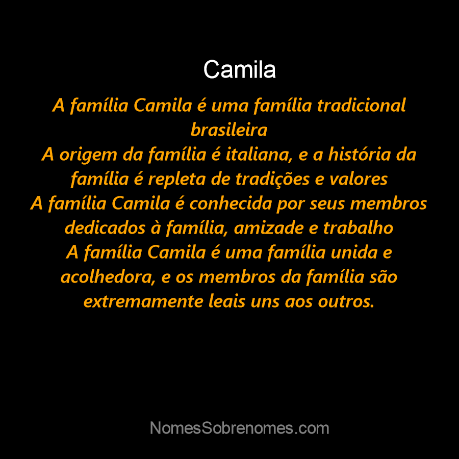 👪 → Qual a história e origem do sobrenome e família Camille?