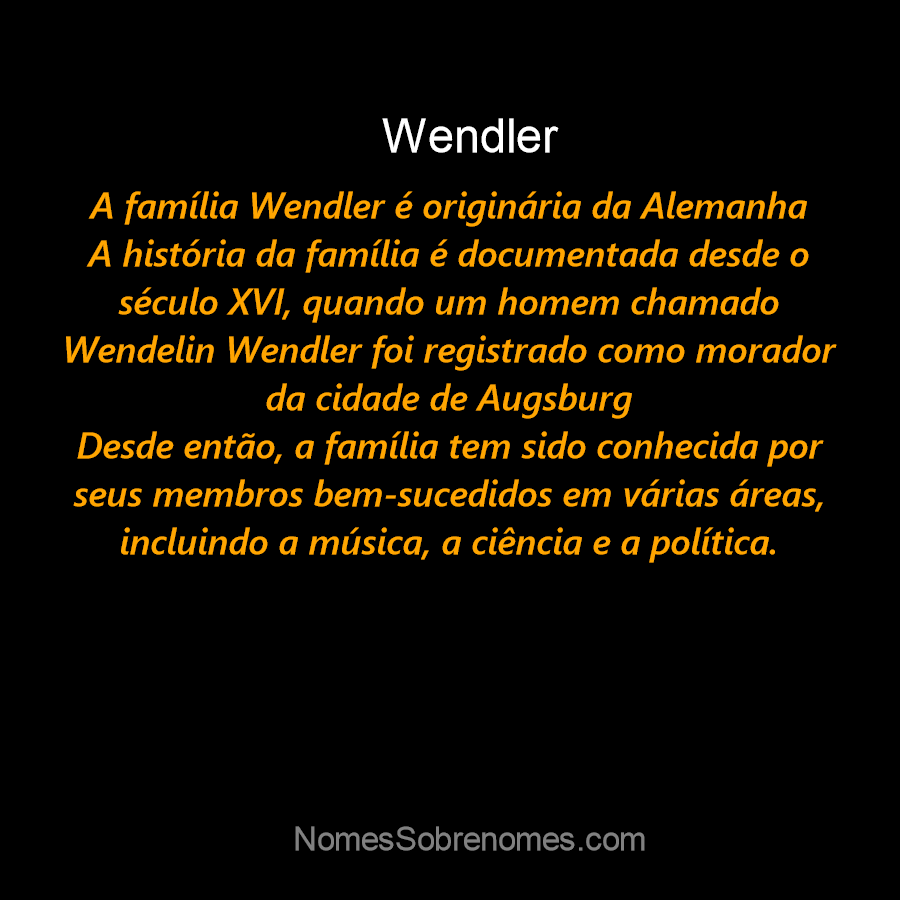 Encontro da Família Wendler - Brasão da família Wendler.