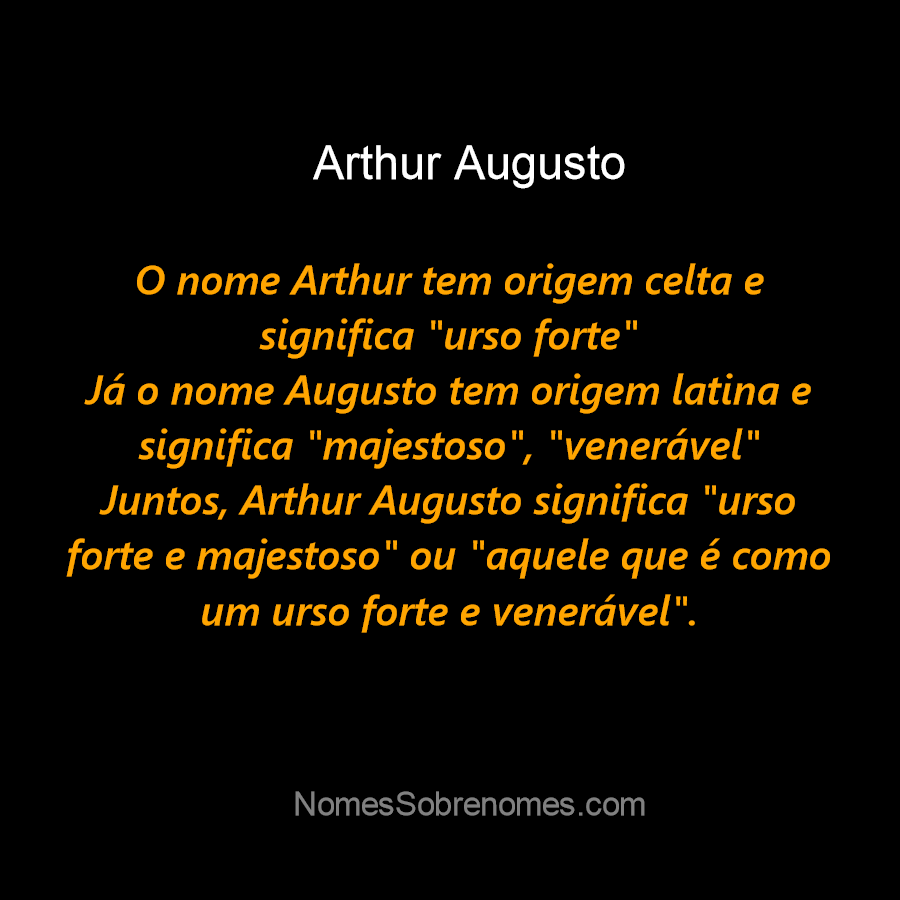 👪 → Qual o significado do nome Arthuro?