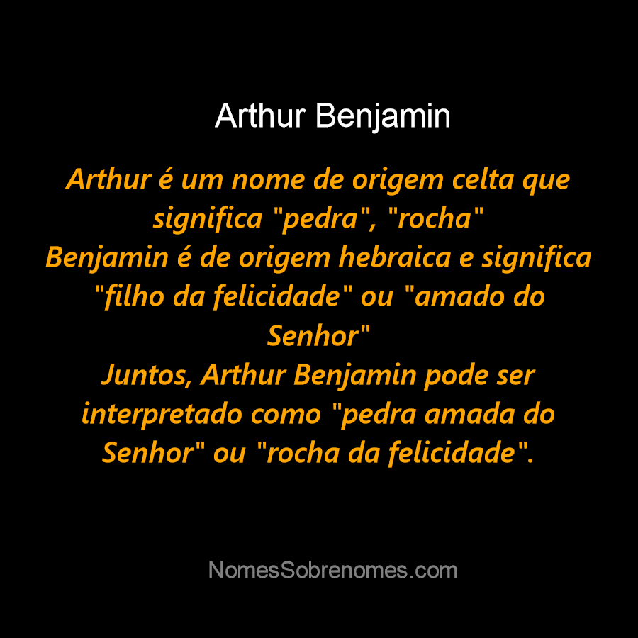 Significado do nome Benjamin - Dicionário de Nomes Próprios