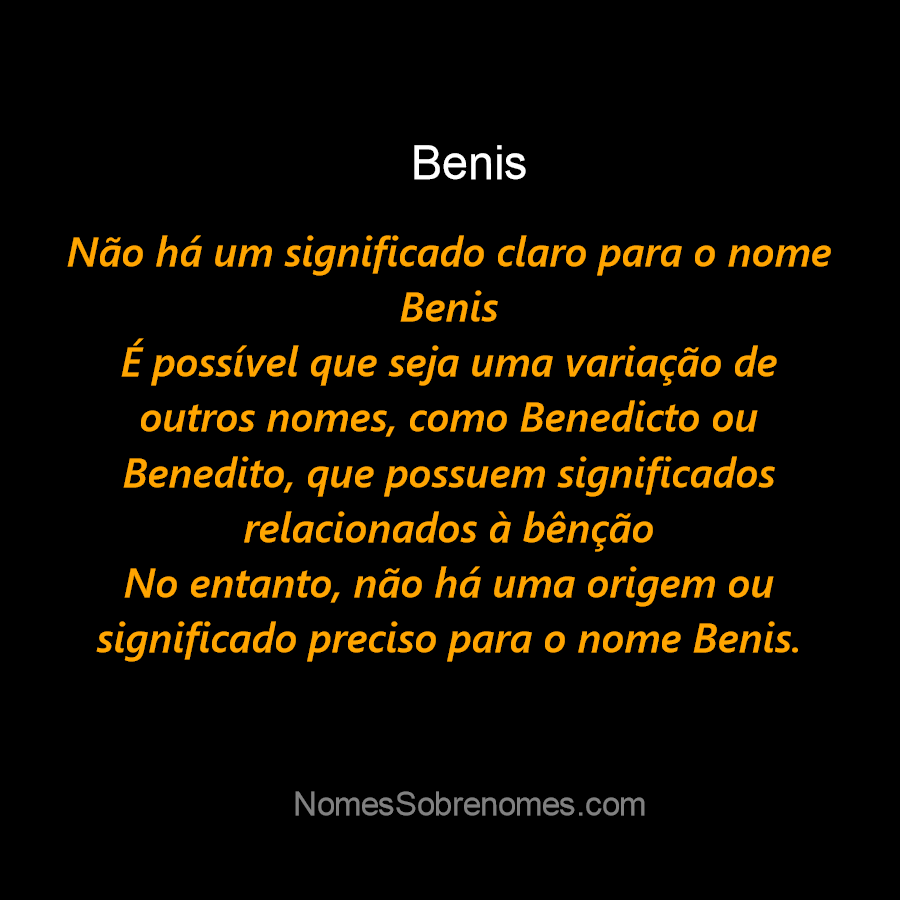 Significado do nome Beni - Nome Perfeito