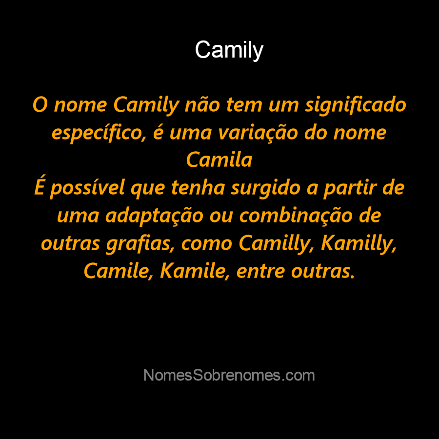 👪 → Qual o significado do nome Camile?