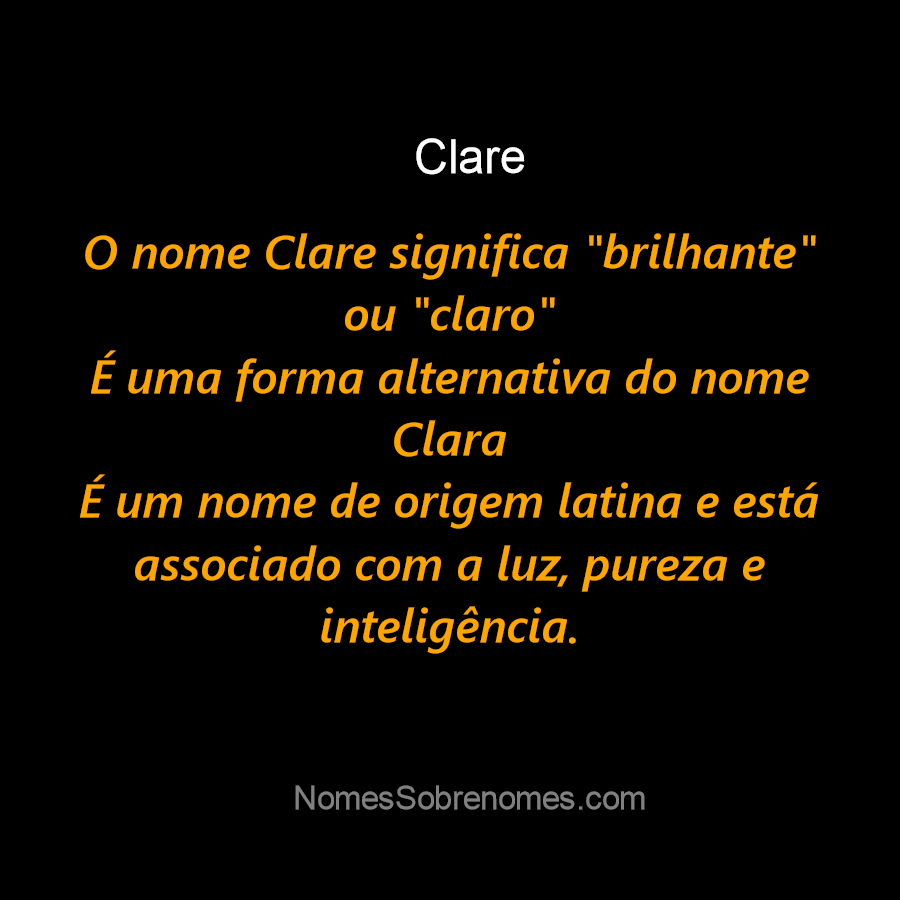 Significado do Nome Claire • Portal Clique