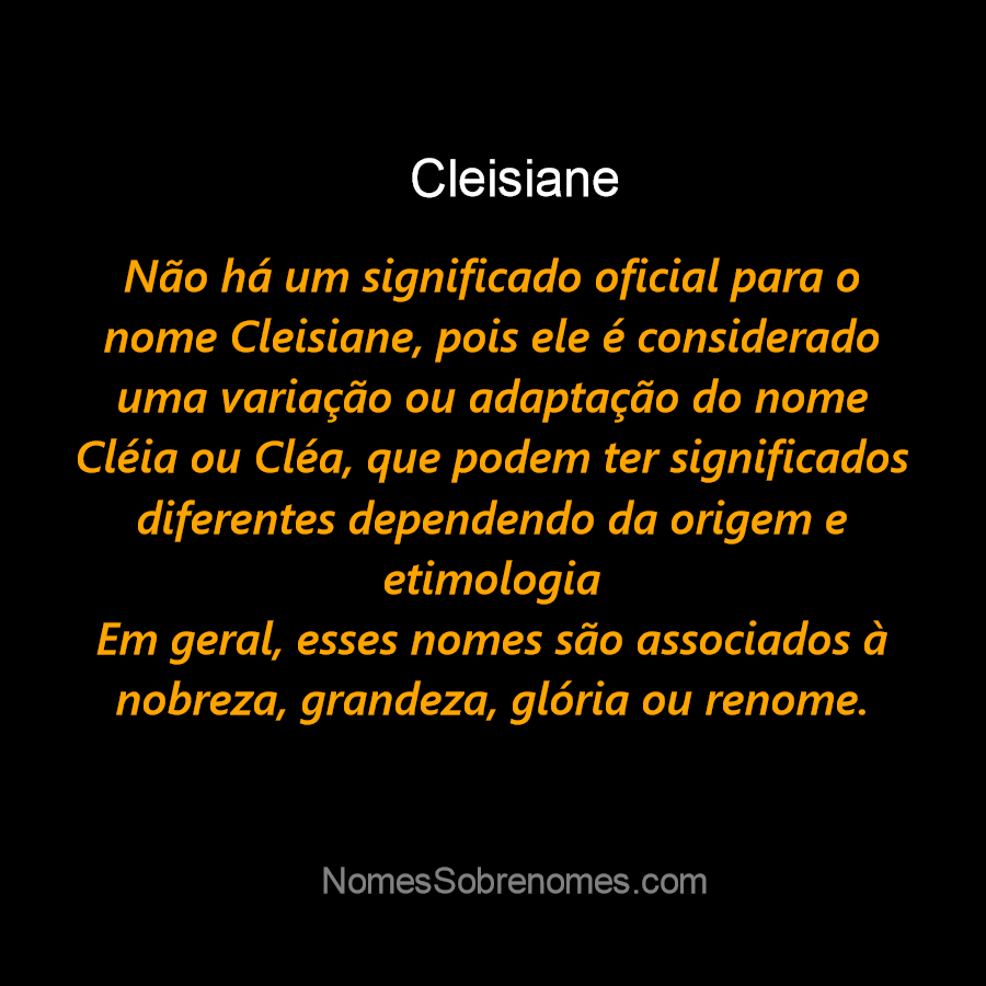 👪 → Qual o significado do nome Cletiane?