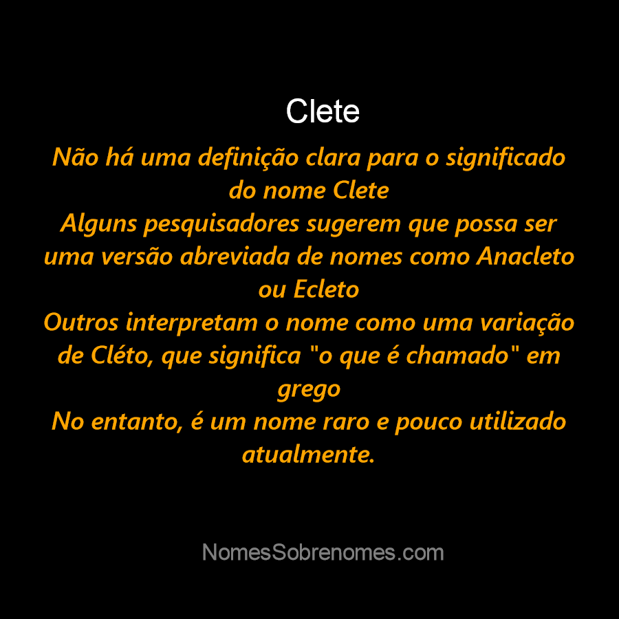 👪 → Qual o significado do nome Cletiane?