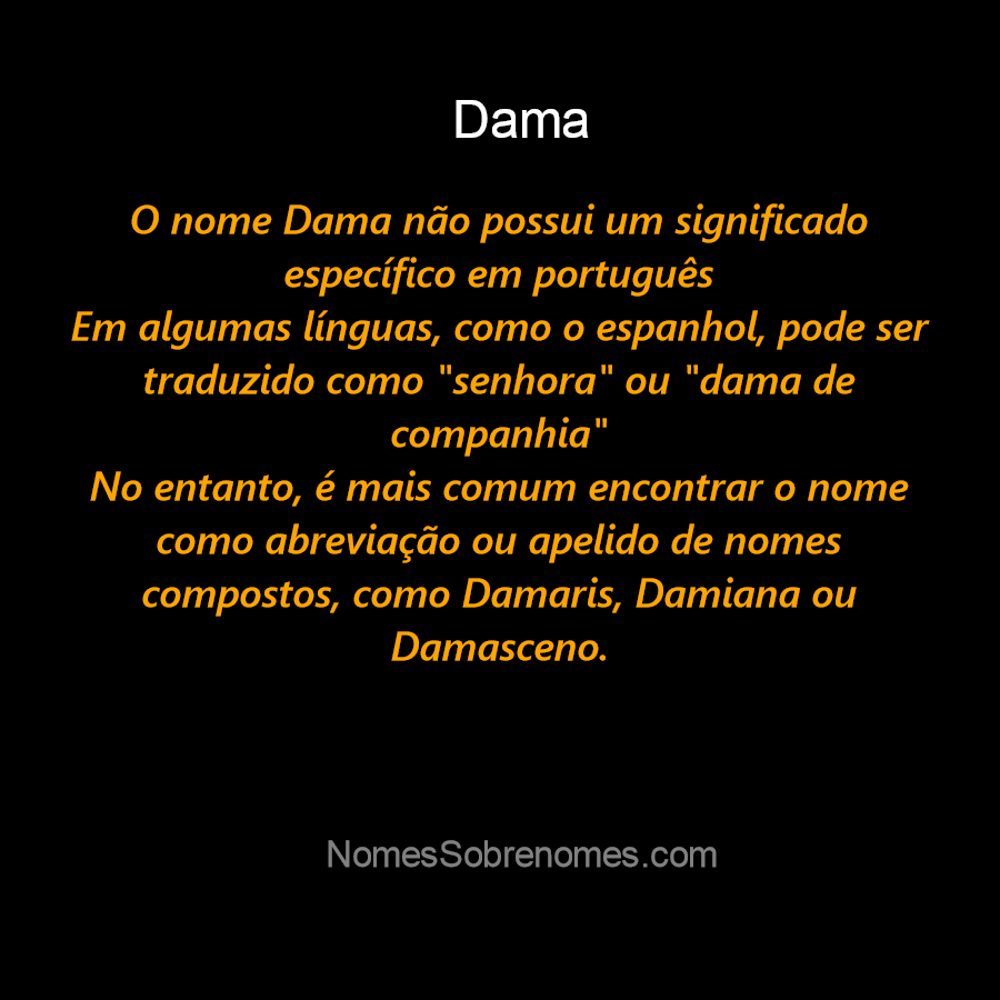 👪 → Qual o significado do nome Damas?