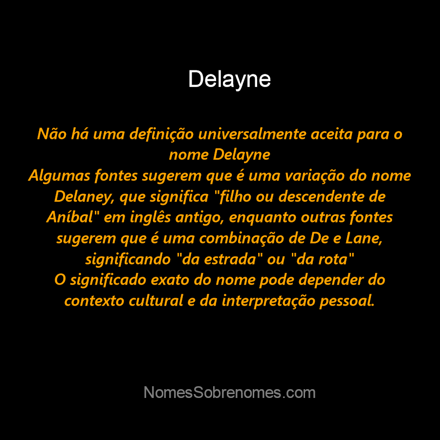 Significado do nome Delayne