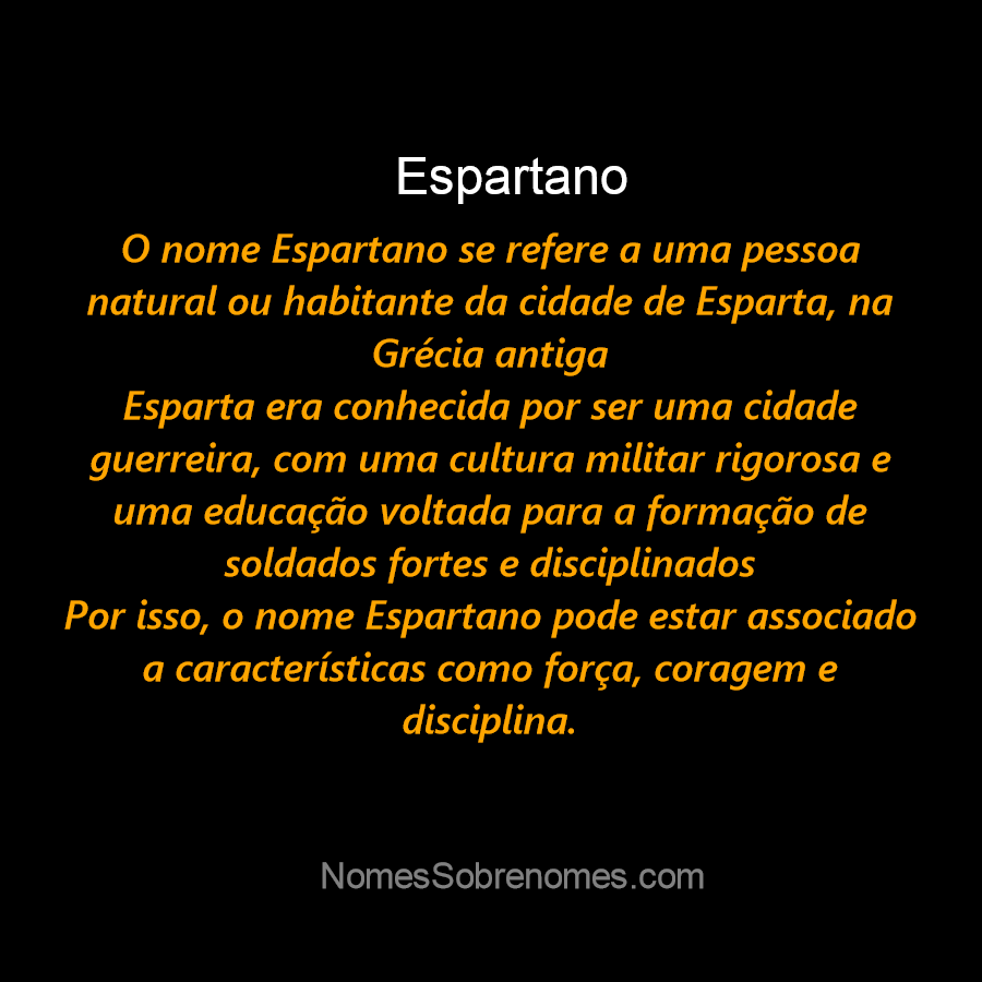 👪 → Qual o significado do nome Espartano?