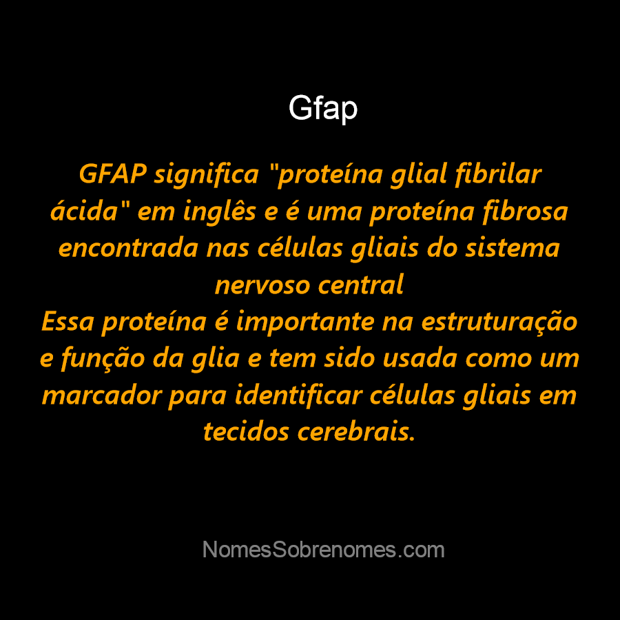 fuga corte largo Lubricar 👪 → Qual o significado do nome "Gfap"?