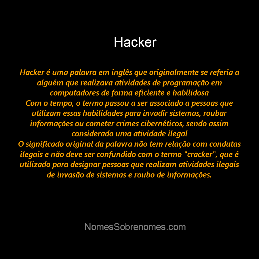 SIGNIFICADO DE HACKER!