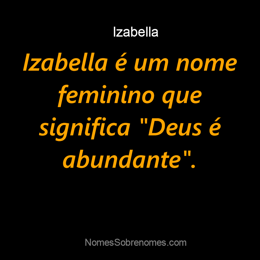 Qual O Significado Do Nome Izabella