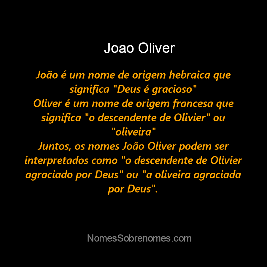 Significado do nome OLIVER. Detalhes e origem do nome OLIVER