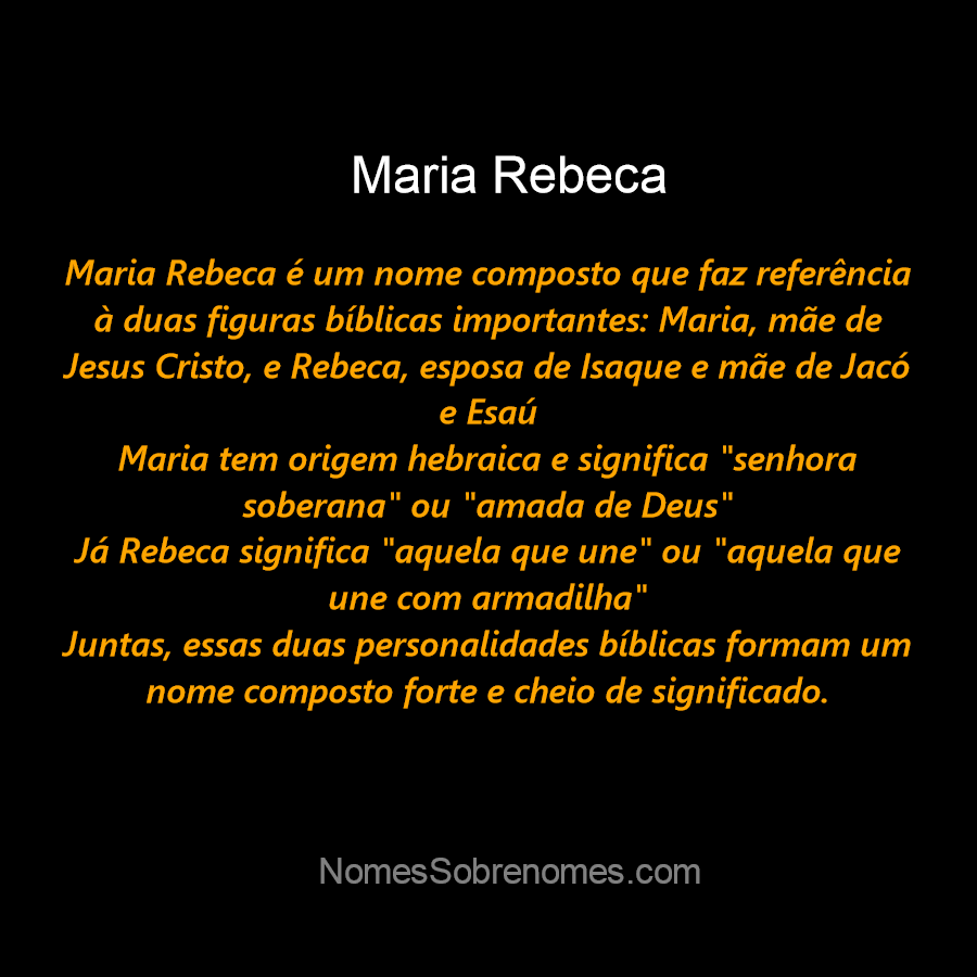 Significado do nome Rebecca: história cativante e inspiradora