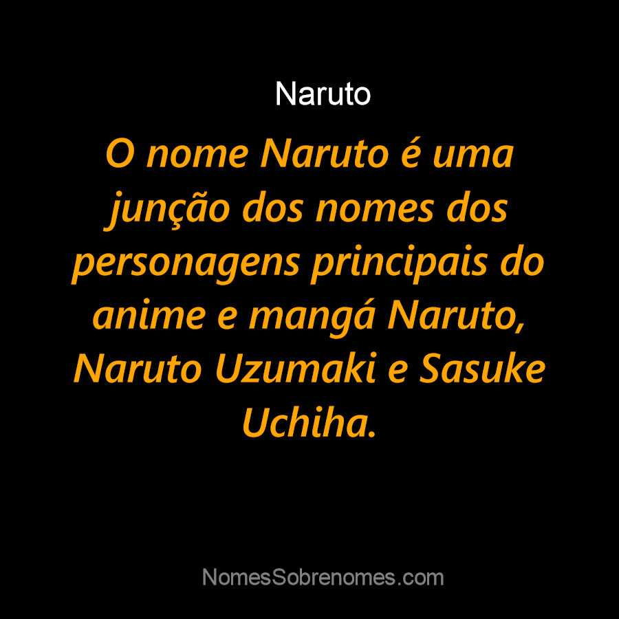 Significado do nome Naruto - Dicionário de Nomes Próprios