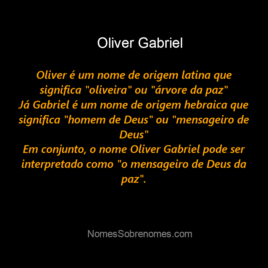 Significado do Nome Oliver