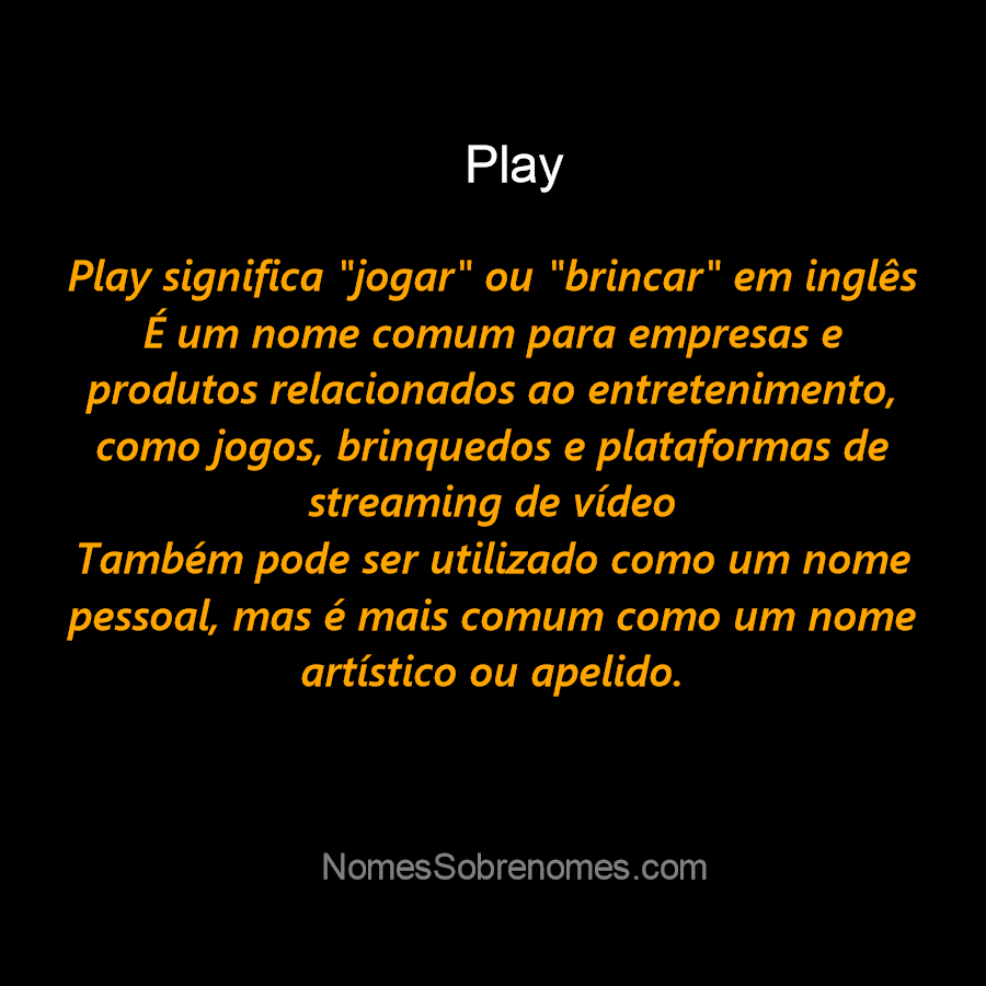 PLAY definição e significado