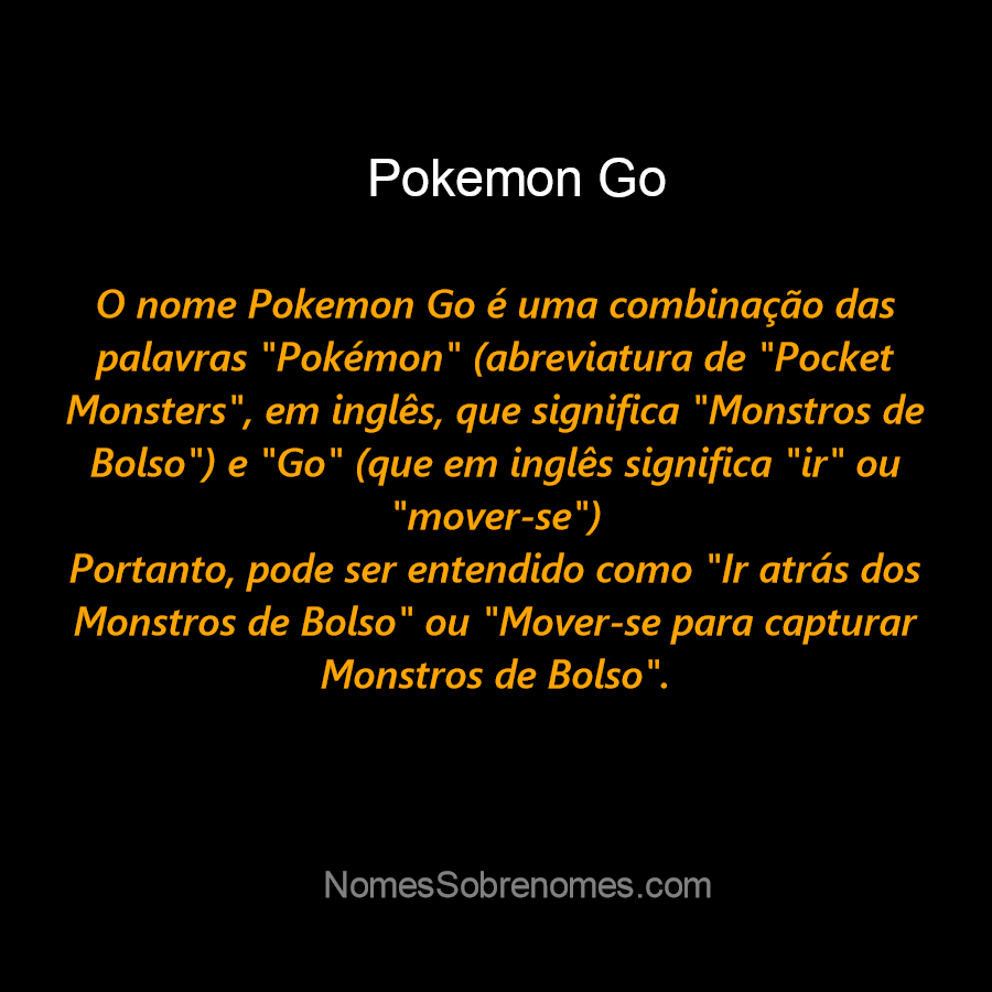 Diferenças entre os nomes dos Pokémon em Inglês e Português