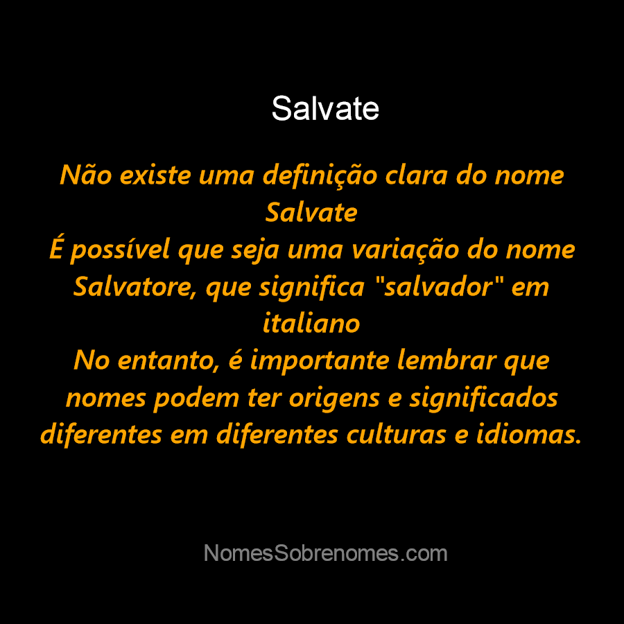 Significado do nome Salvatore - Dicionário de Nomes Próprios