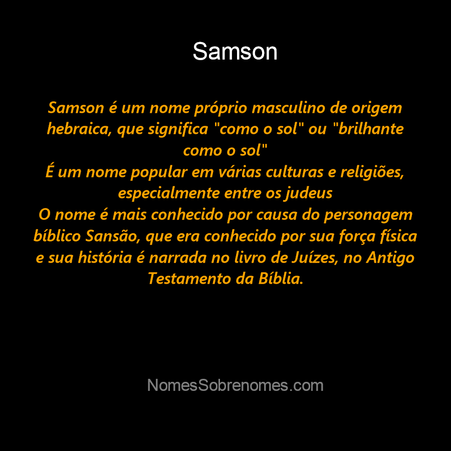 👪 → Qual o significado do nome Sanson?