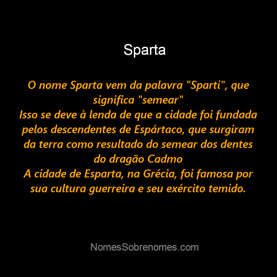 👪 → Qual o significado do nome Sparta?