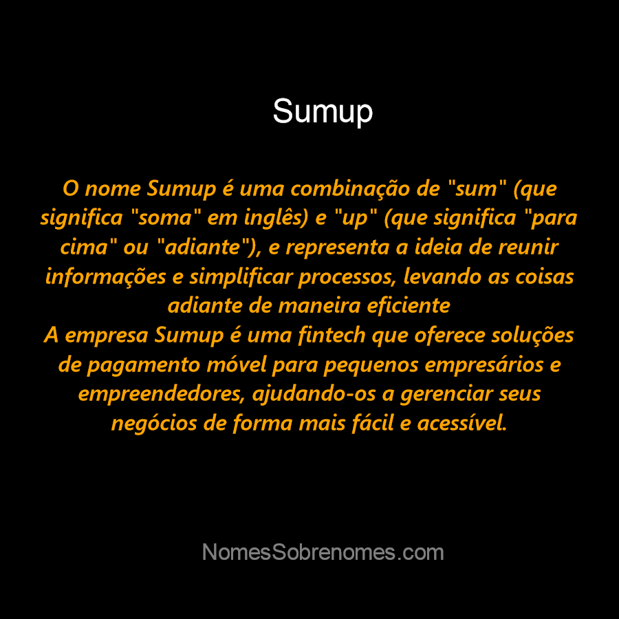 👪 → Qual o significado do nome Sumup?