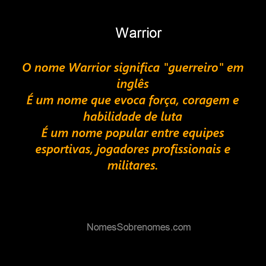 WARRIOR definição e significado